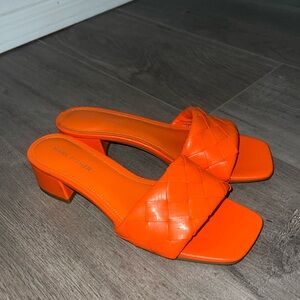 Brand New Marc Fisher Orange Slide Heels